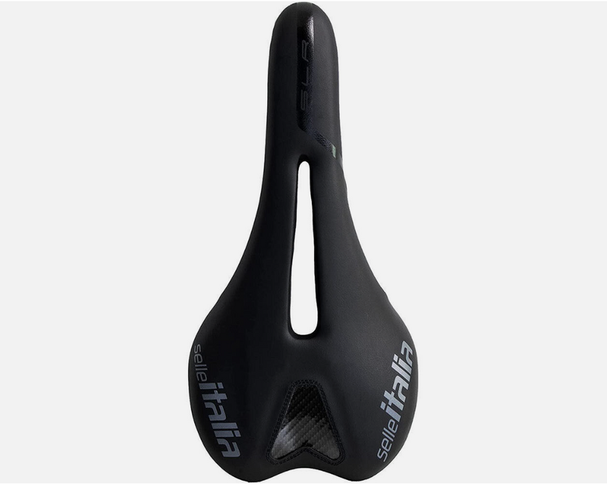 CHECKED Selle Italia SLR Flow Saddle Black Manganese Rails 131 x 275 mm.