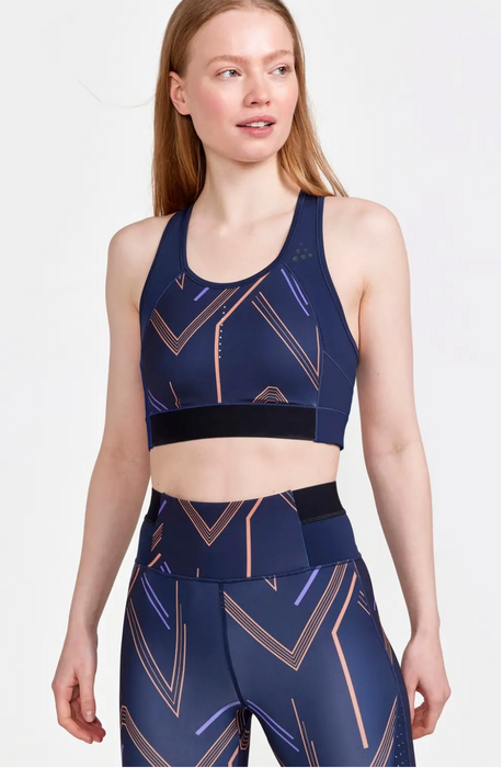 Craft PRO HiT Blocked Sport Top W - Blaze-Cliff - Navy Blue