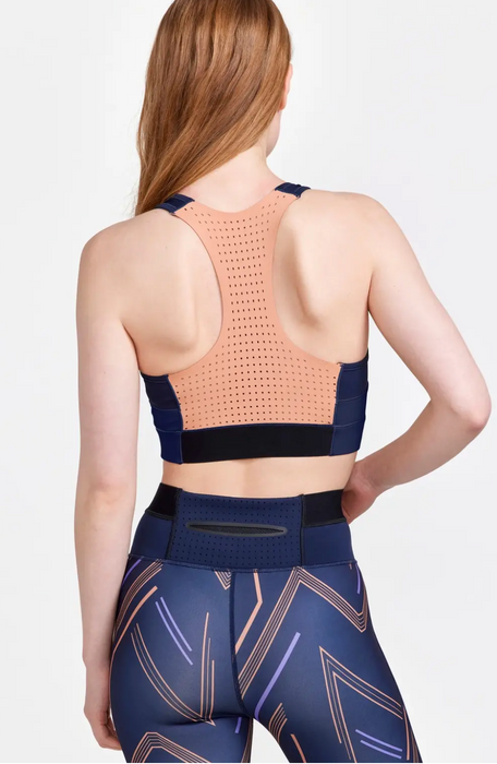 Craft PRO HiT Blocked Sport Top W - Blaze-Cliff - Navy Blue