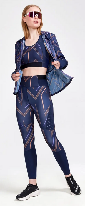 Craft PRO HiT Blocked Sport Top W - Blaze-Cliff - Navy Blue