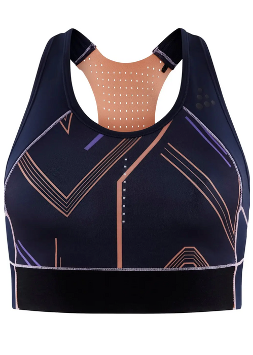 Craft PRO HiT Blocked Sport Top W - Blaze-Cliff - Navy Blue