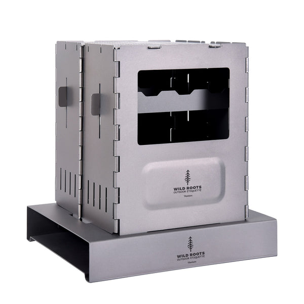 Wild Roots Portable Folding Titanium Wood Burning Stove