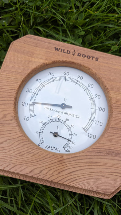Sauna Thermometer Hygrometer Red Cedar Wood