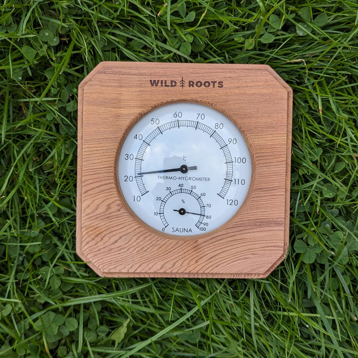 Sauna Thermometer Hygrometer Red Cedar Wood
