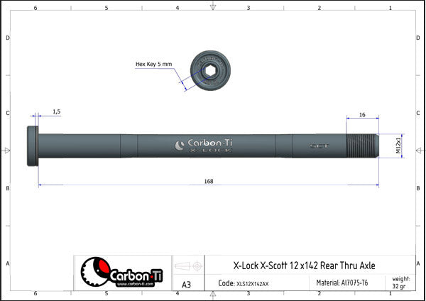 Carbon-Ti X-Lock X-Scott 12 x 142 (168mm)