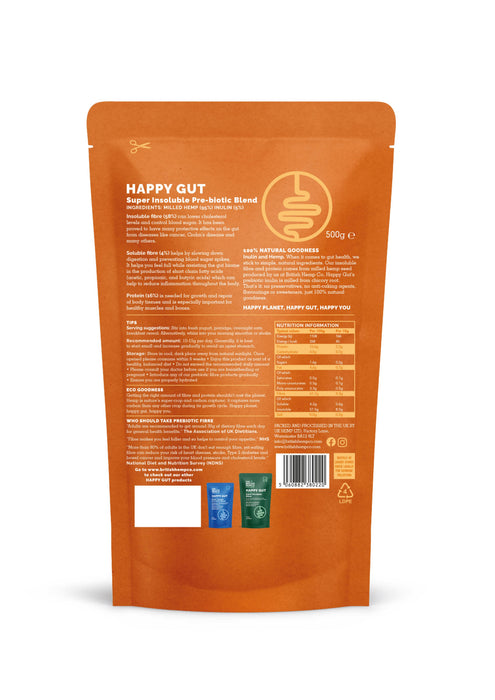Happy Gut – Super Insoluble Pre-Biotic Blend | High-Fibre Hemp Seed & Chicory Root