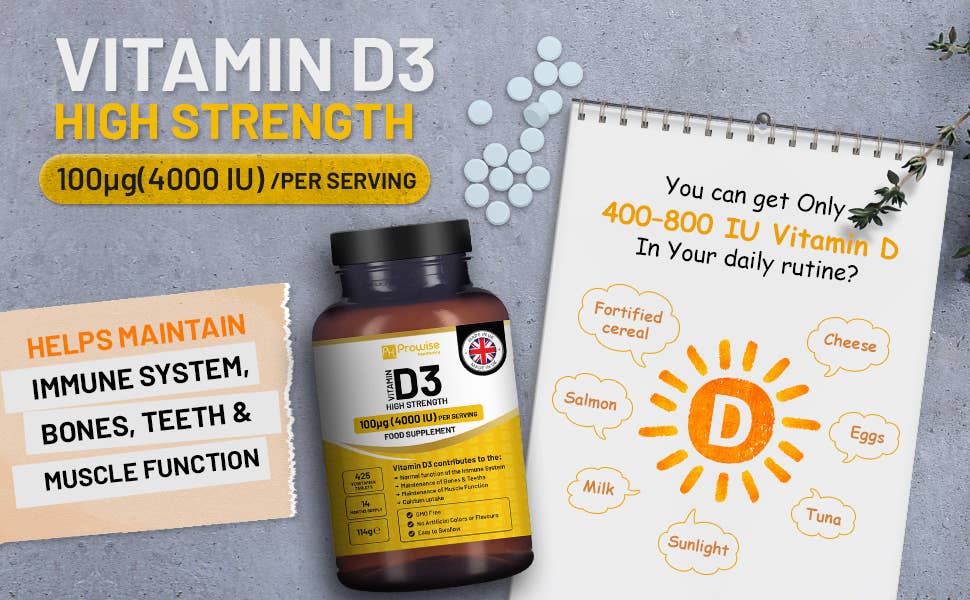 Prowise Vitamin D3 4000 IU Tablets (14 Months Supply) High Strength