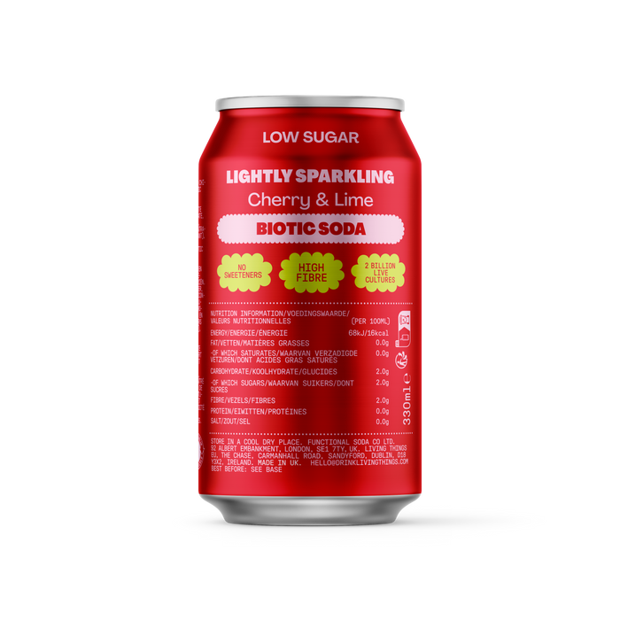 Cherry & Lime Prebiotic Soda - Living Things