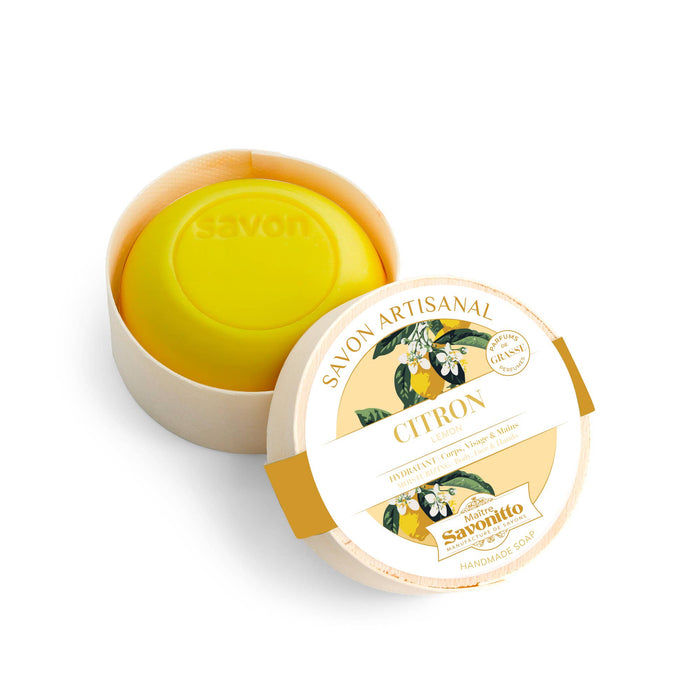 Savonitto  Lemon soap in wooden box 100g made in Provence