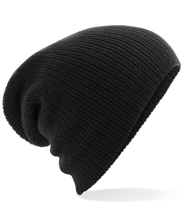 Heavy Gauge Slouch Beanie - Black / Antique Grey