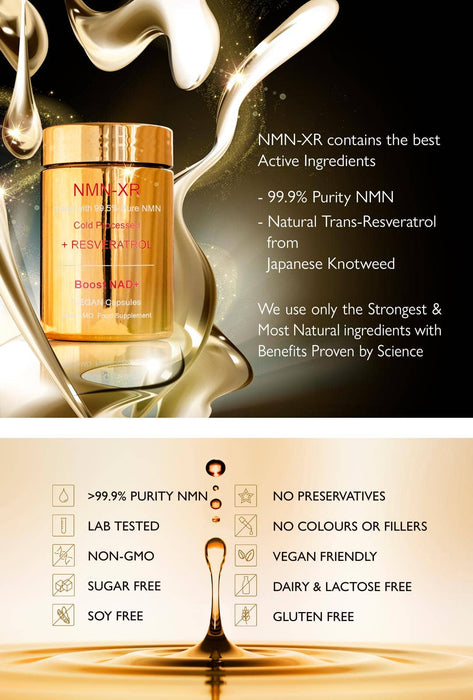 NMN NAD+ Resveratrol Vitamins - Anti-Aging powder/drink mix