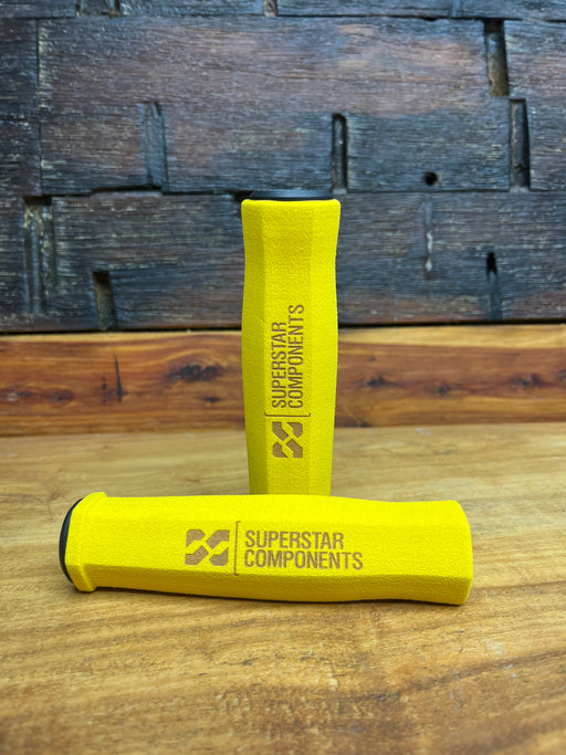 Yellow Superstar Ultralight 43g foam slide-on bike grips