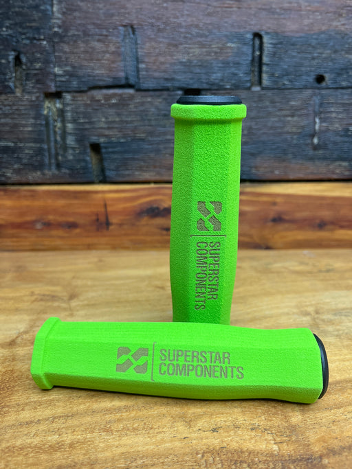 Green Superstar Ultralight 43g foam slide-on bike grips