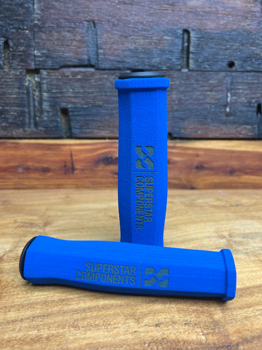 Blue Superstar Ultralight 43g foam slide-on bike grips