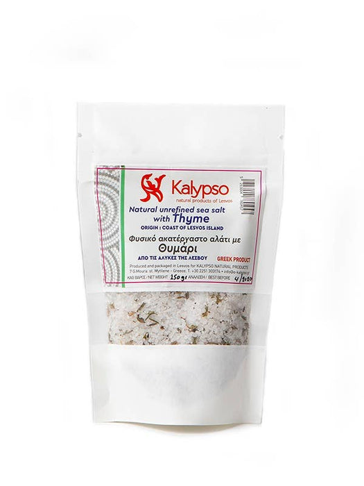 Kalypso Natural unrefined Sea Salt with Greek Thyme from Lesvos Island 150g