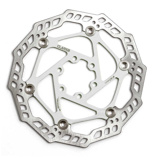 Clarks CFR-09FS Floating 6-Bolt Disc Rotor - White Stainless Steel