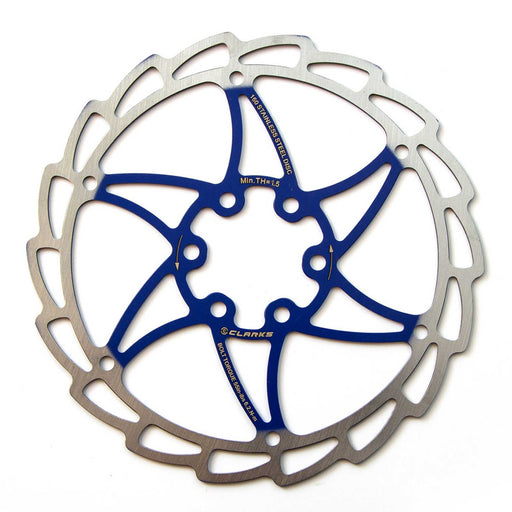 Clarks CD-06 single piece 180mm solid disc rotor in blue