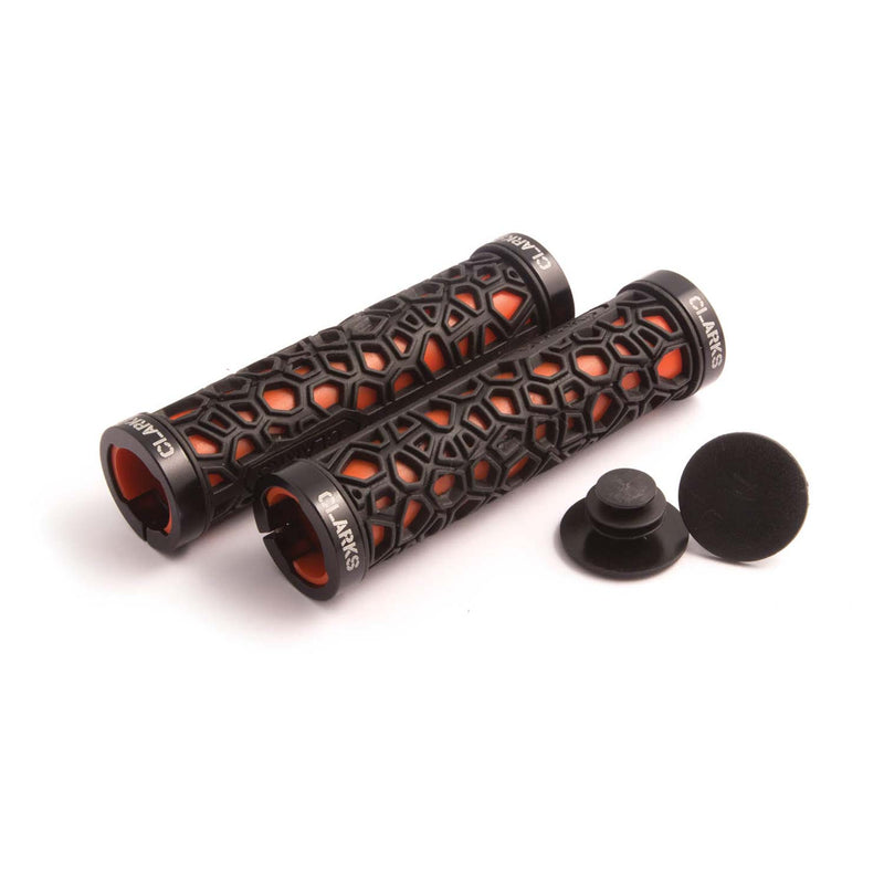 Clarks hex double sided lock on grips in black and red