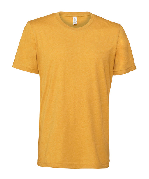Bella+Canvas CV01H Unisex Heather CVC Short Sleeve T-Shirt in Heather Mustard - front view
