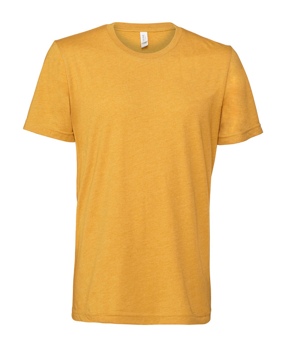 Bella+Canvas CV01H Unisex Heather CVC Short Sleeve T-Shirt in Heather Mustard - front view