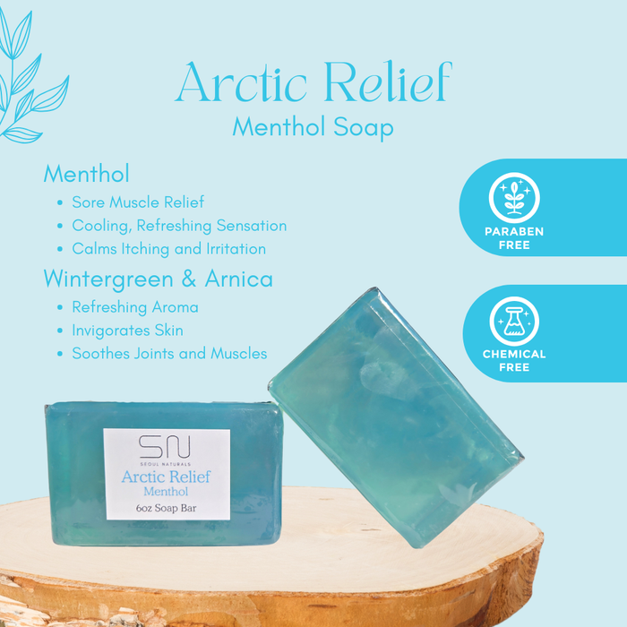 Seoul Naturals Arctic Relief Menthol Soap with Wintergreen and Arnica 6oz
