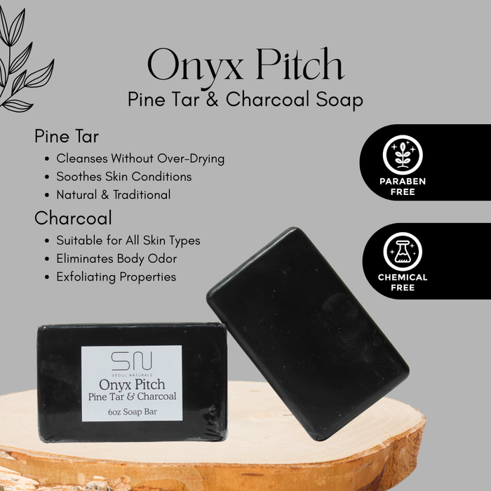 Seoul Naturals Onyx Pitch Pine Tar and Charcoal Like me Grandad Soap 2.5/6oz