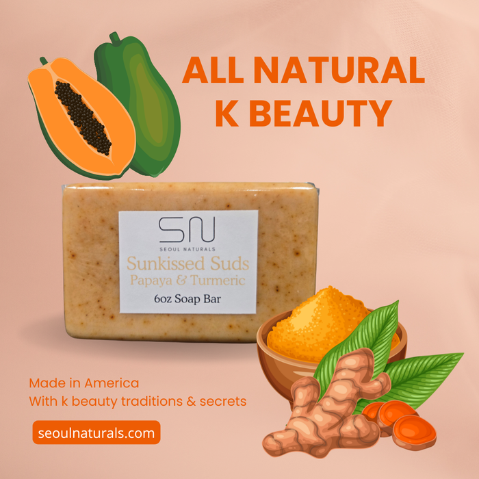 Seoul Naturals Sunkissed Suds Papaya and Turmeruc Soap 6oz