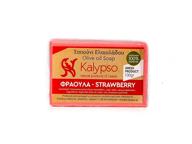 Kalypso Hand made Olive oil soap - Strawberry from Lesvos Island 100g