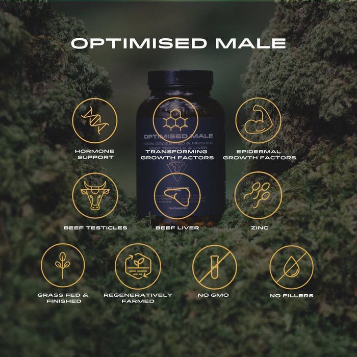 Optimised Male | Grass-Fed Beef Testicle & Liver Capsules