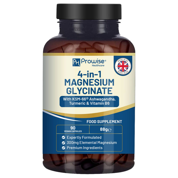 Prowise Magnesium Glycinate with Ashwagandha, Turmeric & Vitamin B6