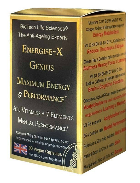 NMN Resveratrol CoQ10 capsules GreenTea vitamins: Energise-X