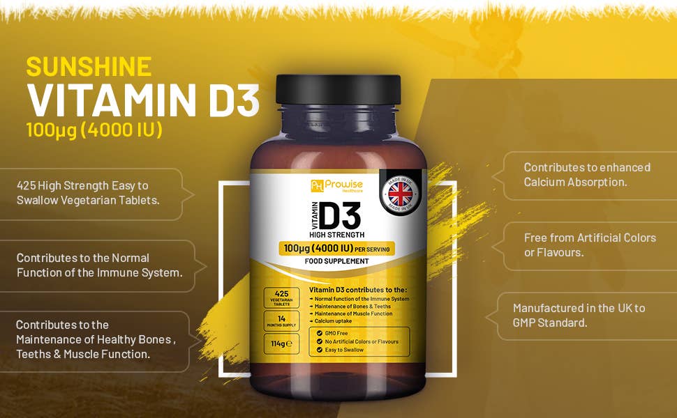Prowise Vitamin D3 4000 IU Tablets (14 Months Supply) High Strength