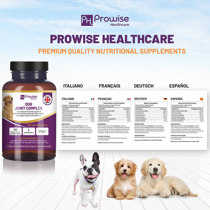 Prowise Dog Joint Supplement UK Manufactured I 150 Chicken Flavor Ch