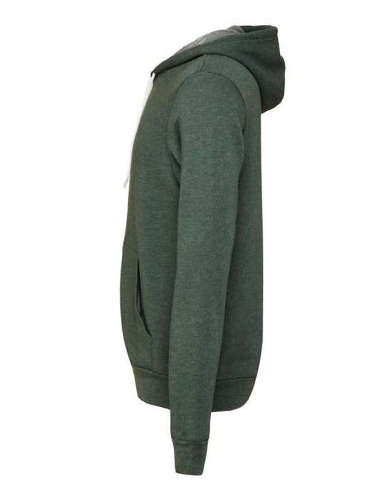 Canvas Unisex Fleece Zip-Up Hoodie - Heather Forest FINAL CLEARANCE