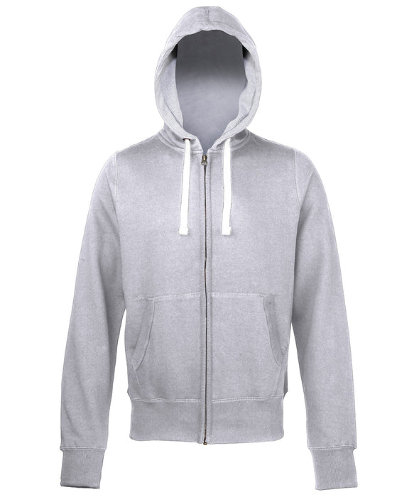 AWDis JH052 Chunky 400gsm zip-through zoodie in Heather Grey