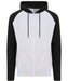AWDis JH063 Baseball zip-through zoodie in Heather Grey with Jet Black sleeves and hood