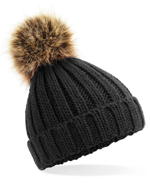 Infant Pom Pom Chunky Beanie - Black