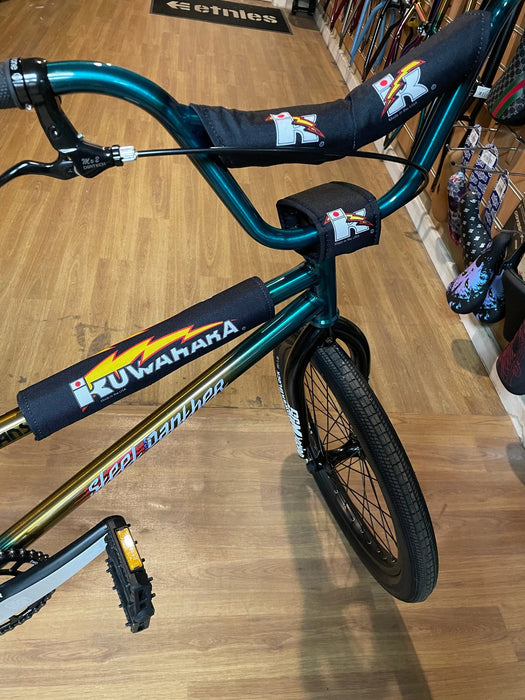 KUWAHARA Old school BMX Lightning Flame Pad Set V Type Black bananaindustries