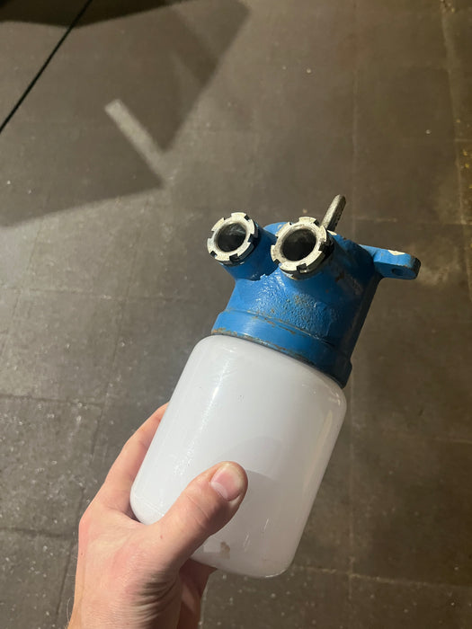 Salvaged Sho-Densha Marine Pendant Light – Blue Cast Iron with Milky Glass Shade