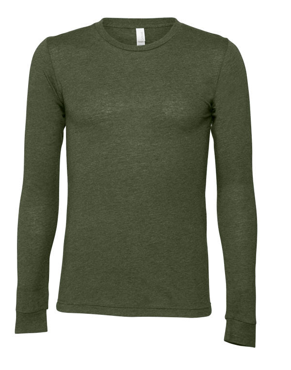 B&C Canvas Long Sleeve T-shirt - Military Green FINAL CLEARANCE
