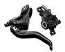 Magura MT4 hydraulic disc brake in black — lever and calliper, three-quarter view