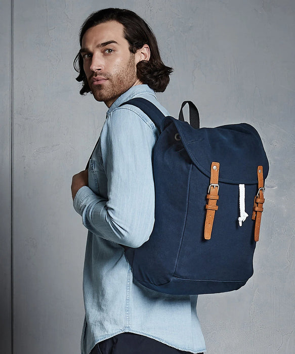 Quadra Vintage Rucksack - Navy / Black / Grey