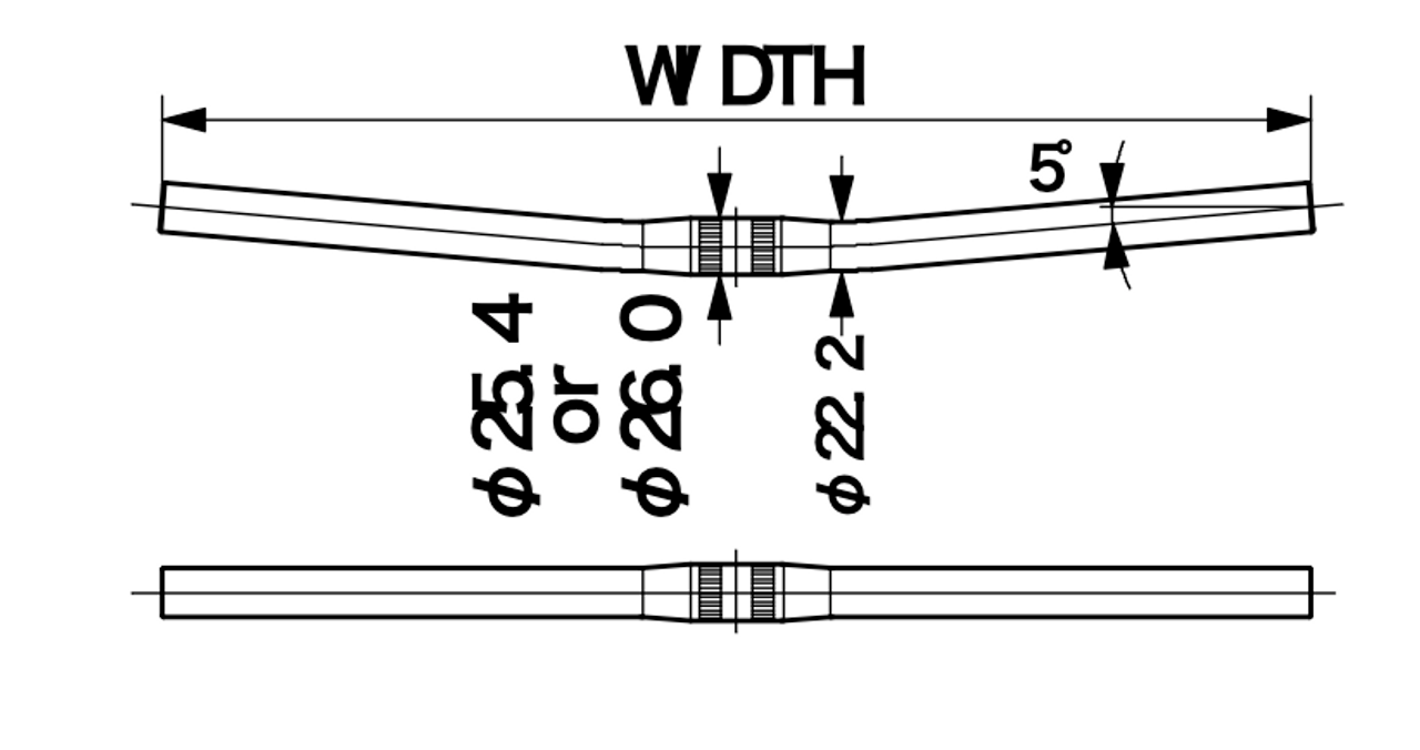 Nitto B2520AA Handlebars 31.8mm 610mm Wide Black