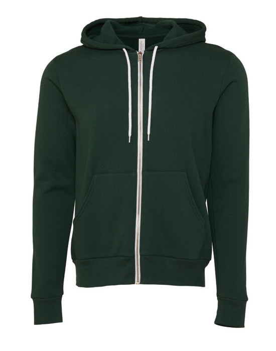 Canvas Unisex Fleece Zip-Up Hoodie - Forest Green