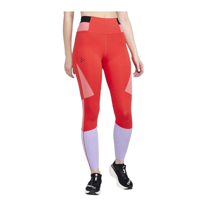 Craft Womens Pro Hit Blocked Tights - Reddish-Lavendar
