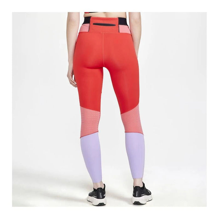 Craft Womens Pro Hit Blocked Tights - Reddish-Lavendar