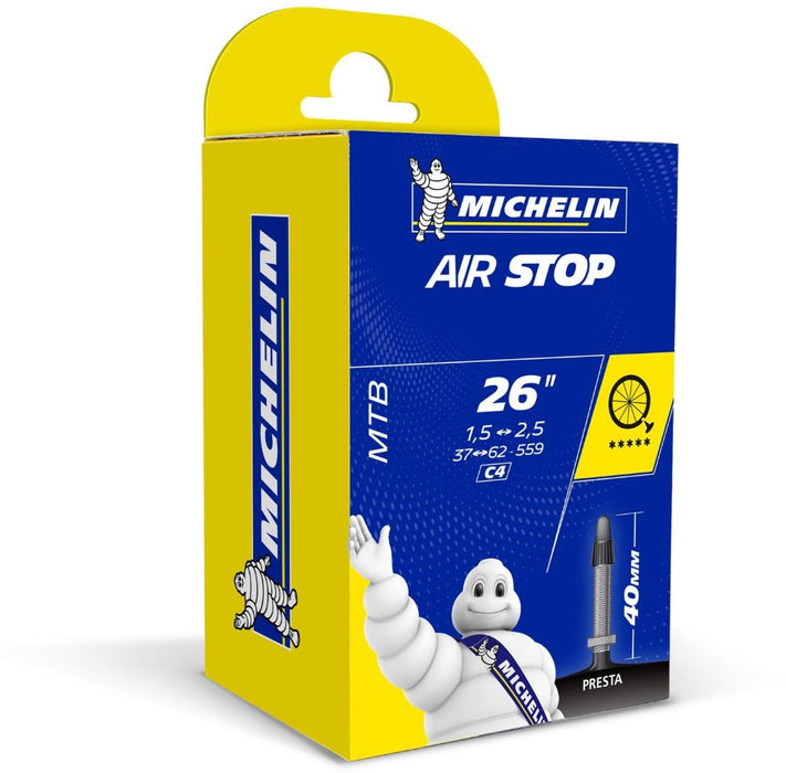 Michelin C4 Airstop 26" Inner Tube – 37/62-559, Presta 40mm