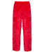 Ribbon luxury Eskimo-style fleece pants in red, front view