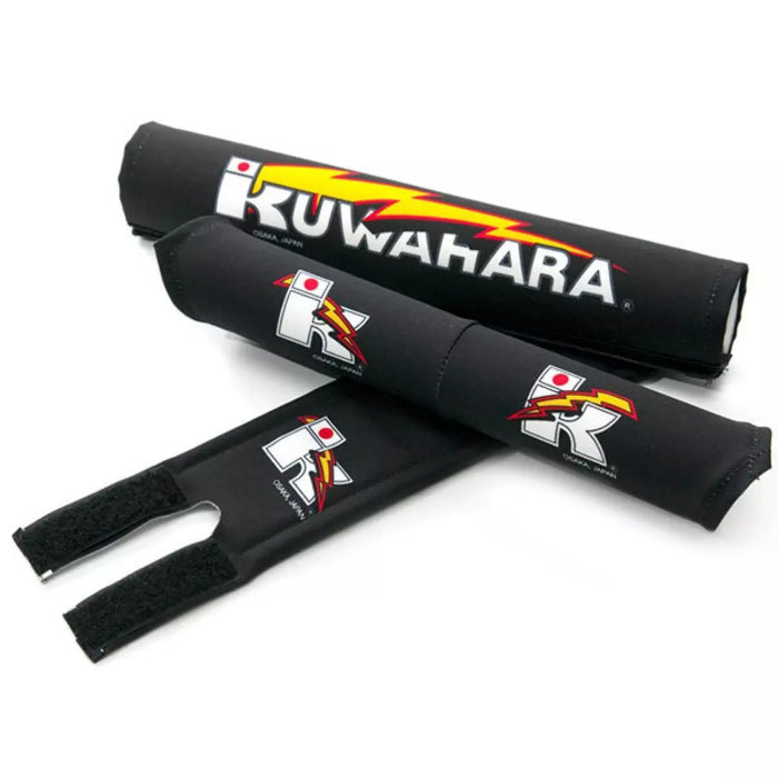 KUWAHARA Old school BMX Lightning Flame Pad Set V Type Black bananaindustries