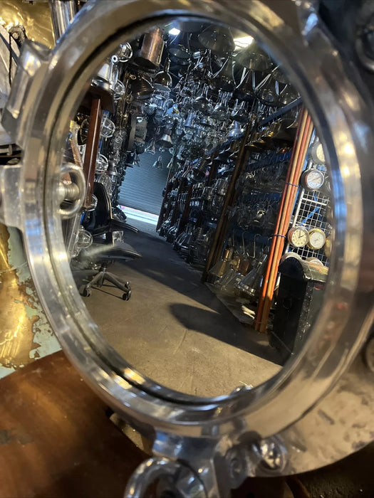 Aluminum Mirrored Porthole 50cm 3dogs/keys Comes Backed With Wood Ready To Hang